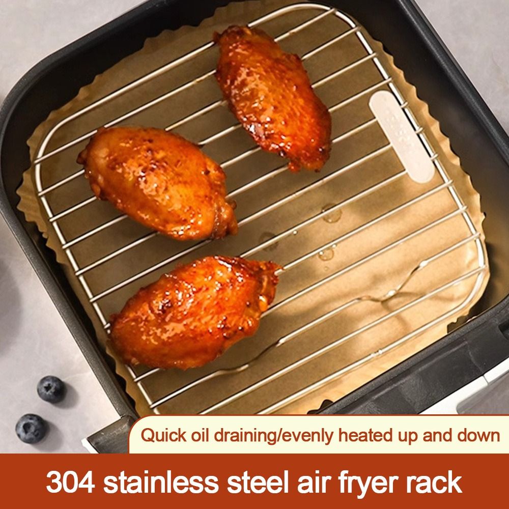 Home Cooking Appliances - ラウンドスクエアクッキングラック足付き 304 ステンレス鋼エアフライヤーラック厚みのある冷却ラックホームキッチンオーブン蒸し器調理器