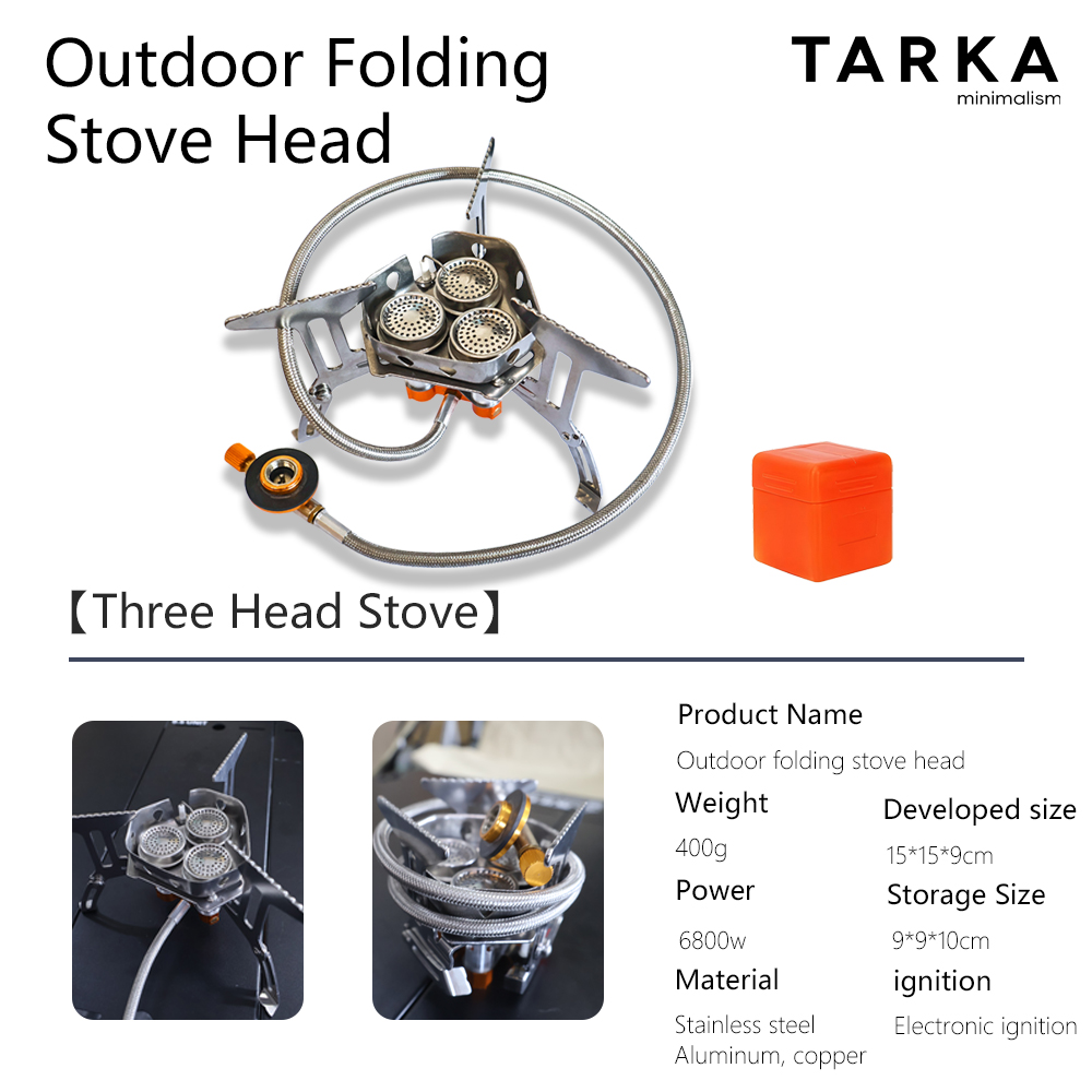Home Cooking Gas Stove - TARKA キャンプ用ガスストーブ 5800W 3口バーナー 旅行用強火力炉 登山