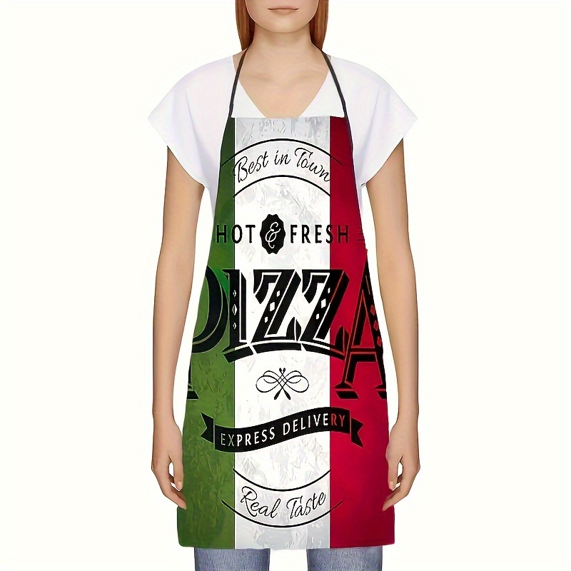 イタリア風ピザ柄のキッチンエプロン1枚 - ポリエステル製で - Home Cooking In Italian のレビューと価格