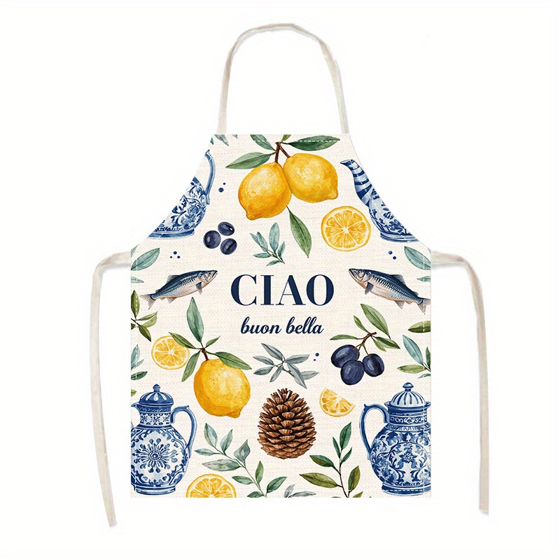 1pc 2D フラットリネンエプロン Ciao Buon B - Home Cooking In Italian のレビューと価格