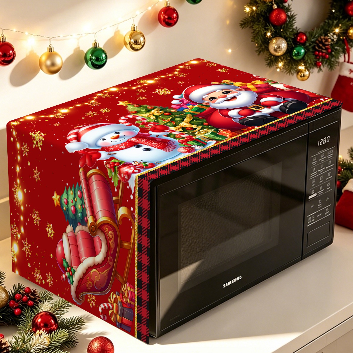 クリスマスオーブンダストカバー1個、サンタクロース柄、クリス - Home Cooking Appliances のレビューと価格