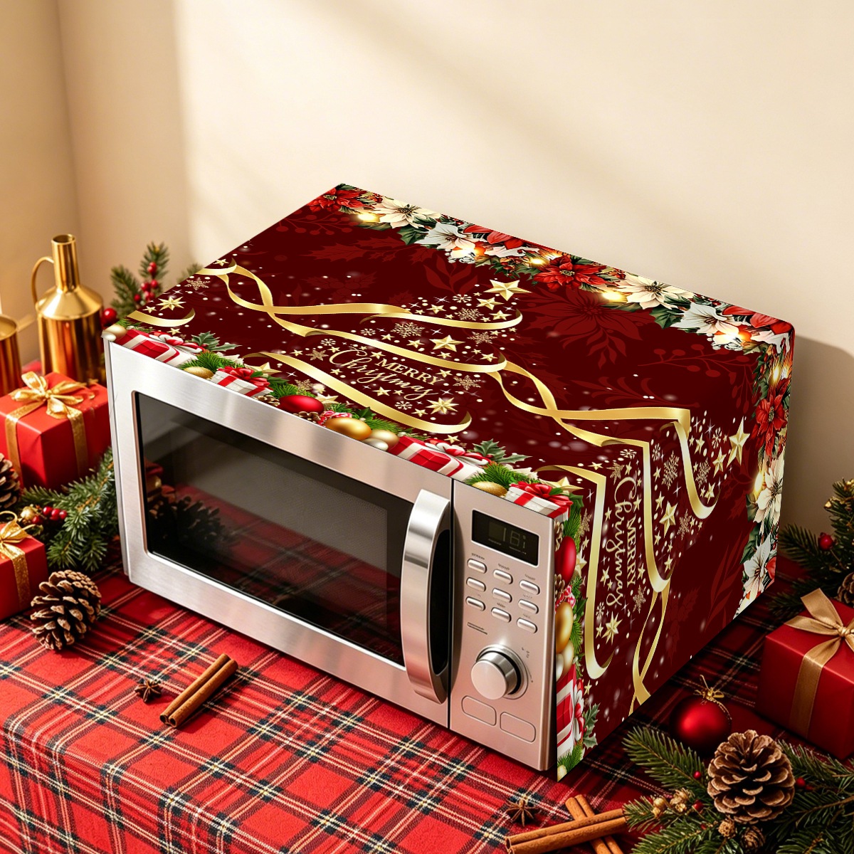 クリスマスオーブンダストカバー1個、サンタクロース柄、クリス - Home Cooking Appliances のレビューと価格